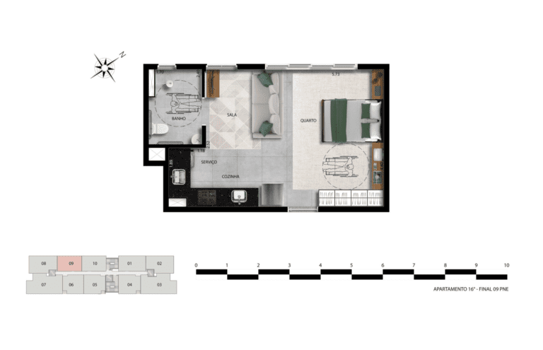REVENDA IMÓVEIS MG - Apartamento 1 e 2 quartos - Aldea Vale do Sereno 10