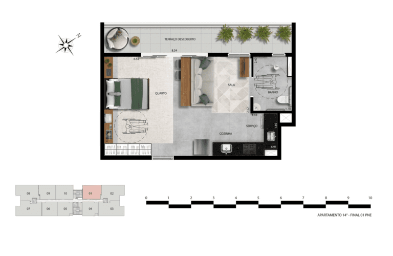 REVENDA IMÓVEIS MG - Apartamento 1 e 2 quartos - Aldea Vale do Sereno 12