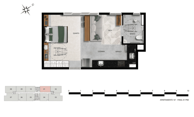 REVENDA IMÓVEIS MG - Apartamento 1 e 2 quartos - Aldea Vale do Sereno 2