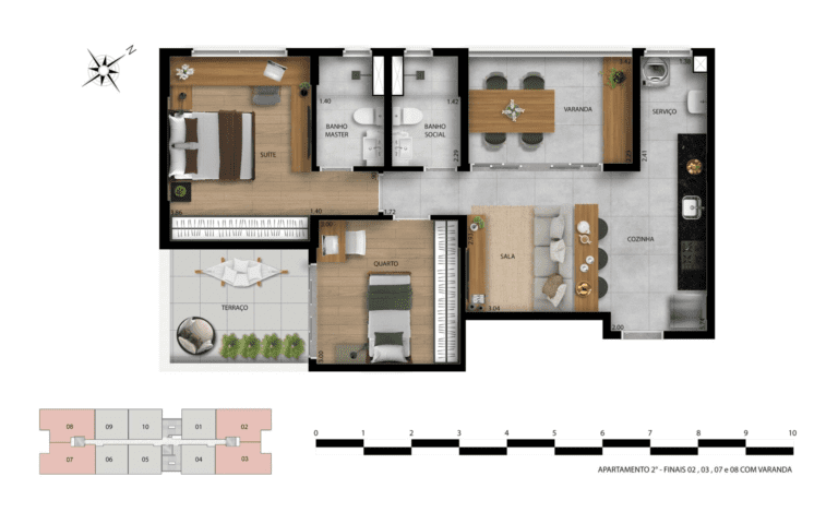 REVENDA IMÓVEIS MG - Apartamento 1 e 2 quartos - Aldea Vale do Sereno 4