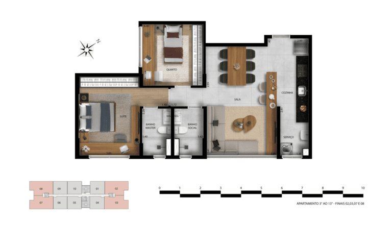 REVENDA IMÓVEIS MG - Apartamento 1 e 2 quartos - Aldea Vale do Sereno 7