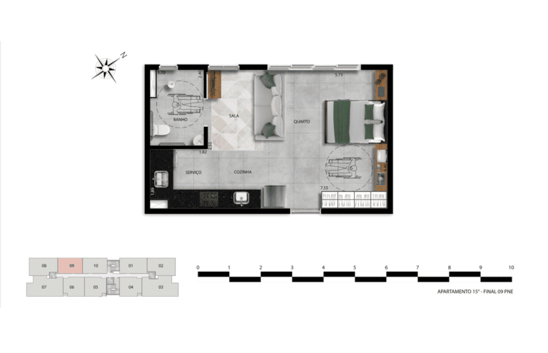 REVENDA IMÓVEIS MG - Apartamento 1 e 2 quartos - Aldea Vale do Sereno 8