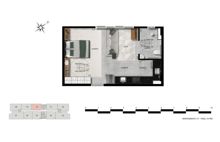 REVENDA IMÓVEIS MG - Apartamento 1 e 2 quartos - Aldea Vale do Sereno 9