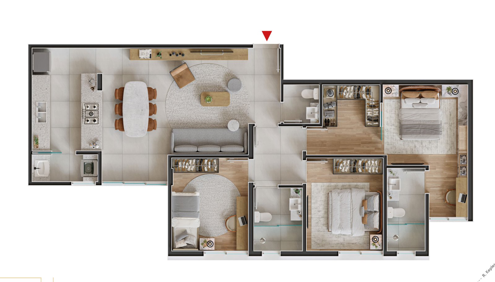 Revenda Imóveis MG - apartamento 3 quartos - Santa Lúcia - Falls Residencial RE4F16~1