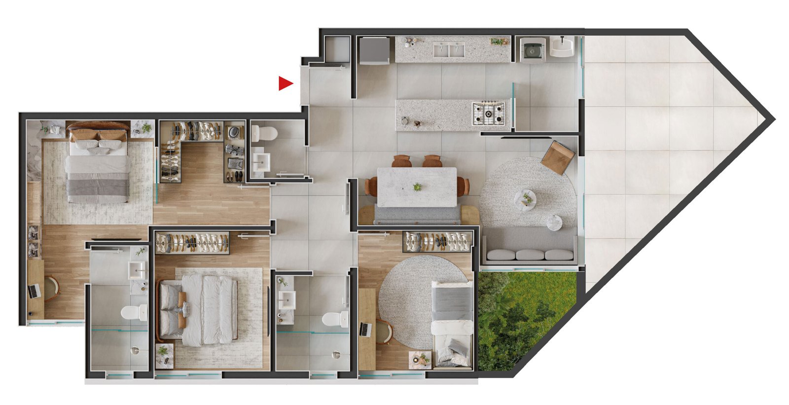 Revenda Imóveis MG - apartamento 3 quartos - Santa Lúcia - Falls Residencials - Apartamento_101