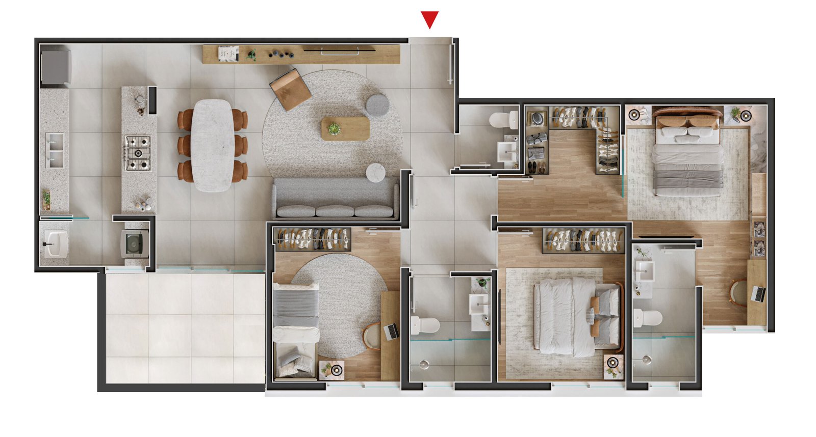 Revenda Imóveis MG - apartamento 3 quartos - Santa Lúcia - Falls Residencial- Apartamento_103