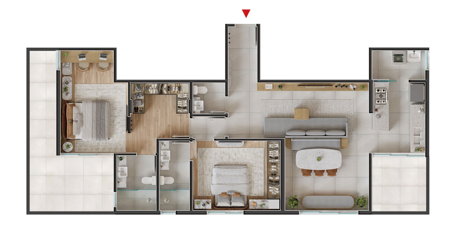 Revenda Imóveis MG - apartamento 3 quartos - Santa Lúcia - Falls Residencial Apartamento_105