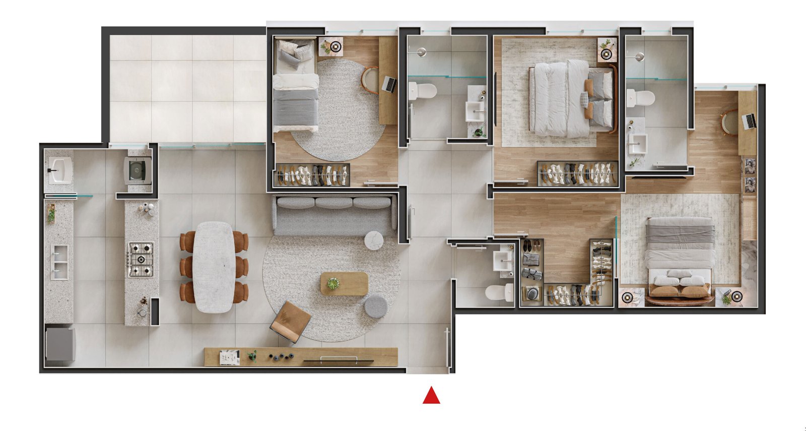 Revenda Imóveis MG - apartamento 3 quartos - Santa Lúcia - Falls Residencial - Apartamento_204