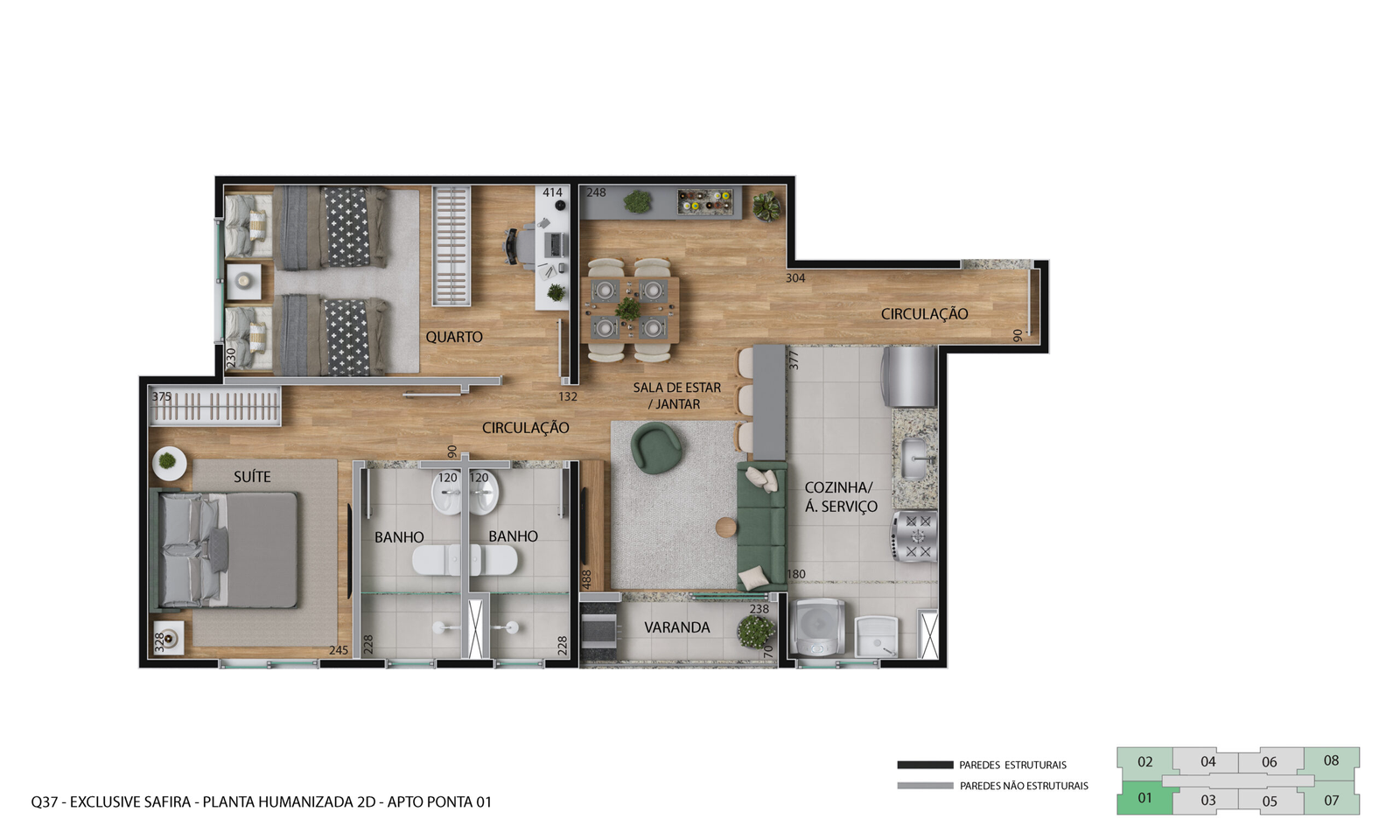 Revenda Imóveis MG - apartamento 2 e 3 quartos - Contagem - Exclusive Safira PLANTA-PONTA-01_-V01_R03-scaled