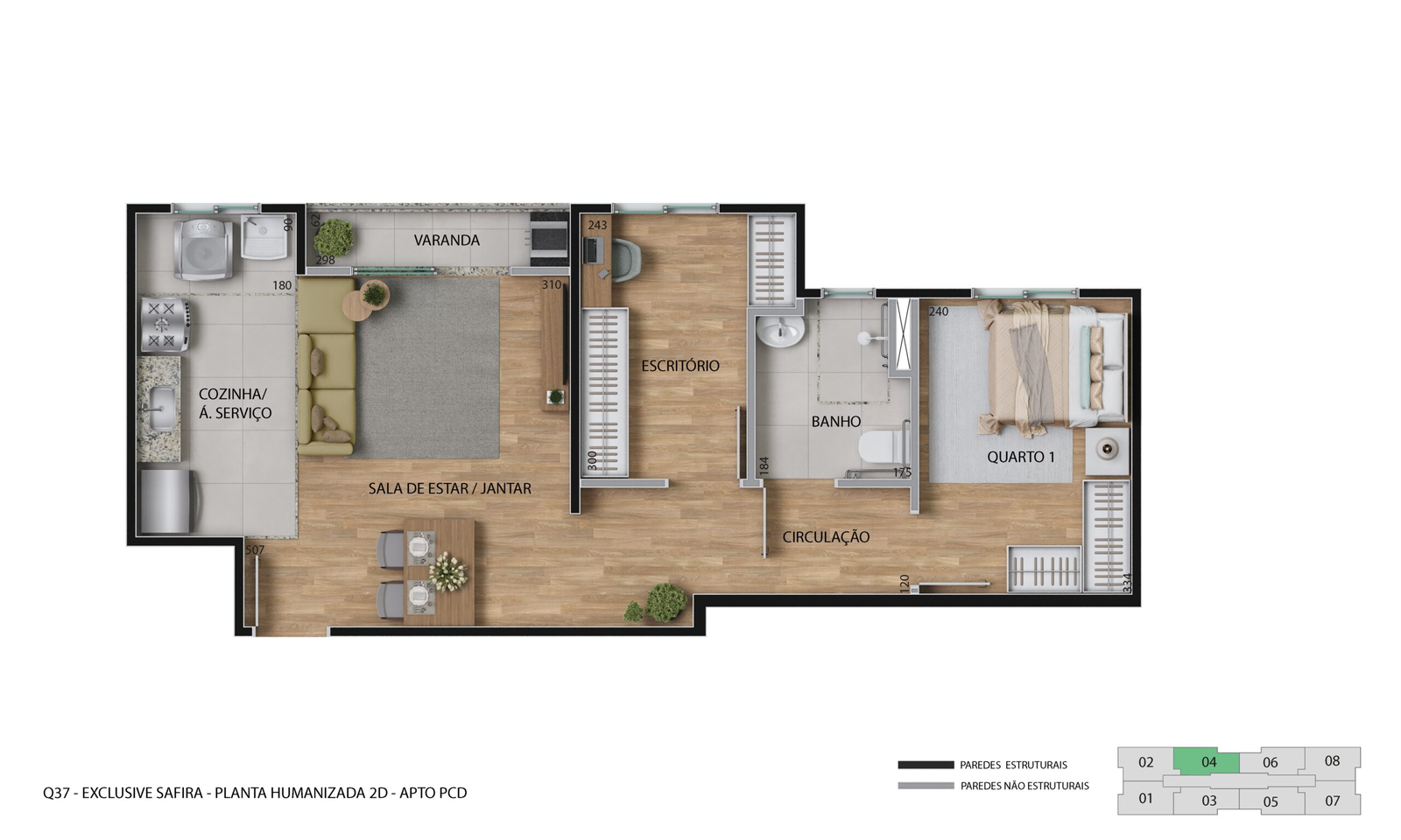 Revenda Imóveis MG - apartamento 2 e 3 quartos - Contagem - Exclusive Safira_PLANTA-HUMANIZADA-PCD_1-scaled