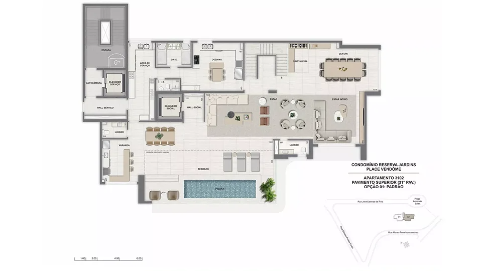 Revenda Imoveis MG - 4 quartos com suíte - Jardinaves Nova Lima - Place-Vendome-duplex-pavimento-superior-3102-513m2-960x540