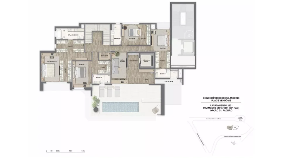 Revenda Imoveis MG - 4 quartos com suíte - Jardinaves Nova Lima - Place-Vendome-duplex-top-house-pavimento-superior-2801-462m2-960x540