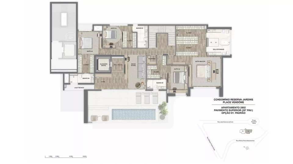 Revenda Imoveis MG - 4 quartos com suíte - Jardinaves Nova Lima - Place-Vendome-duplex-top-house-pavimento-superior-2802-518m2-960x540