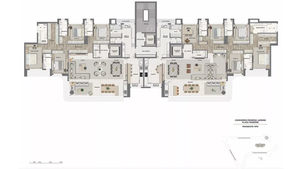 Revenda Imoveis MG - 4 quartos com suíte - Jardinaves Nova Lima - Place-Vendome-pavimento-tipo-960x540