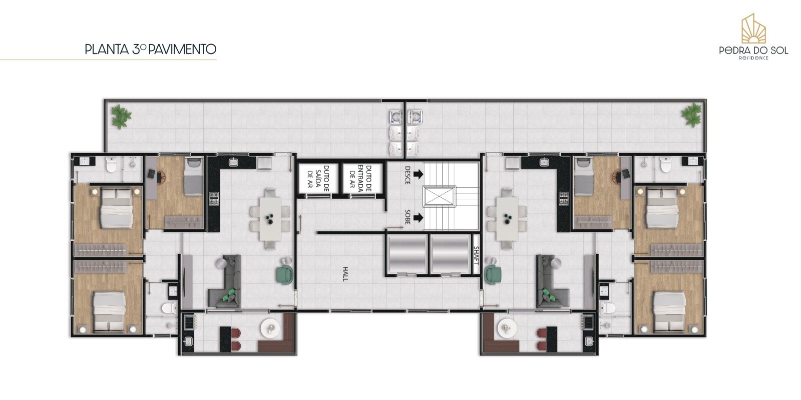 Revenda Imóveis MG - Residencial Pedra do Sol 3 Quartos Coração de Contagem - Planta 3