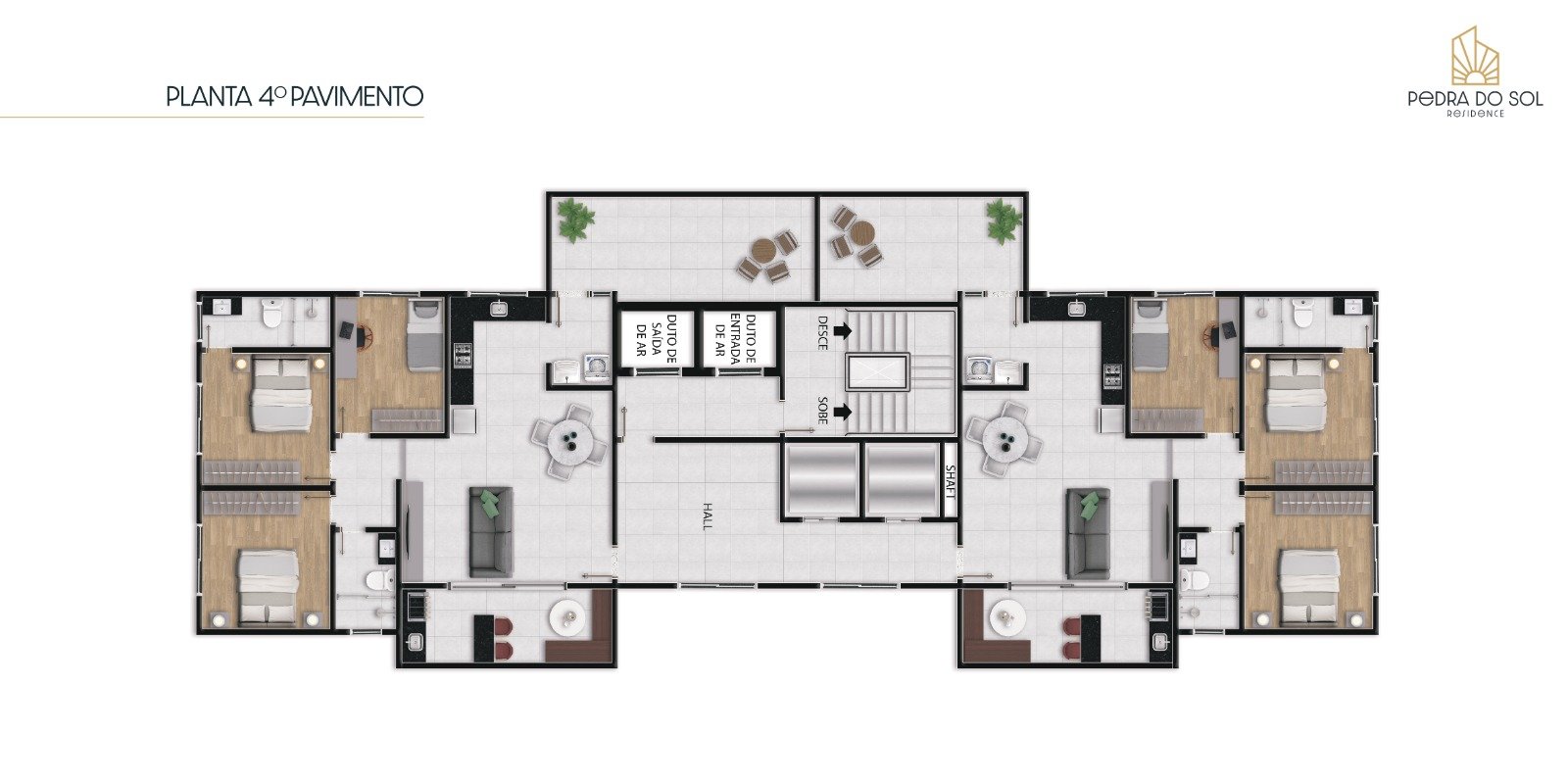 Revenda Imóveis MG - Residencial Pedra do Sol 3 Quartos Coração de Contagem - Planta 4