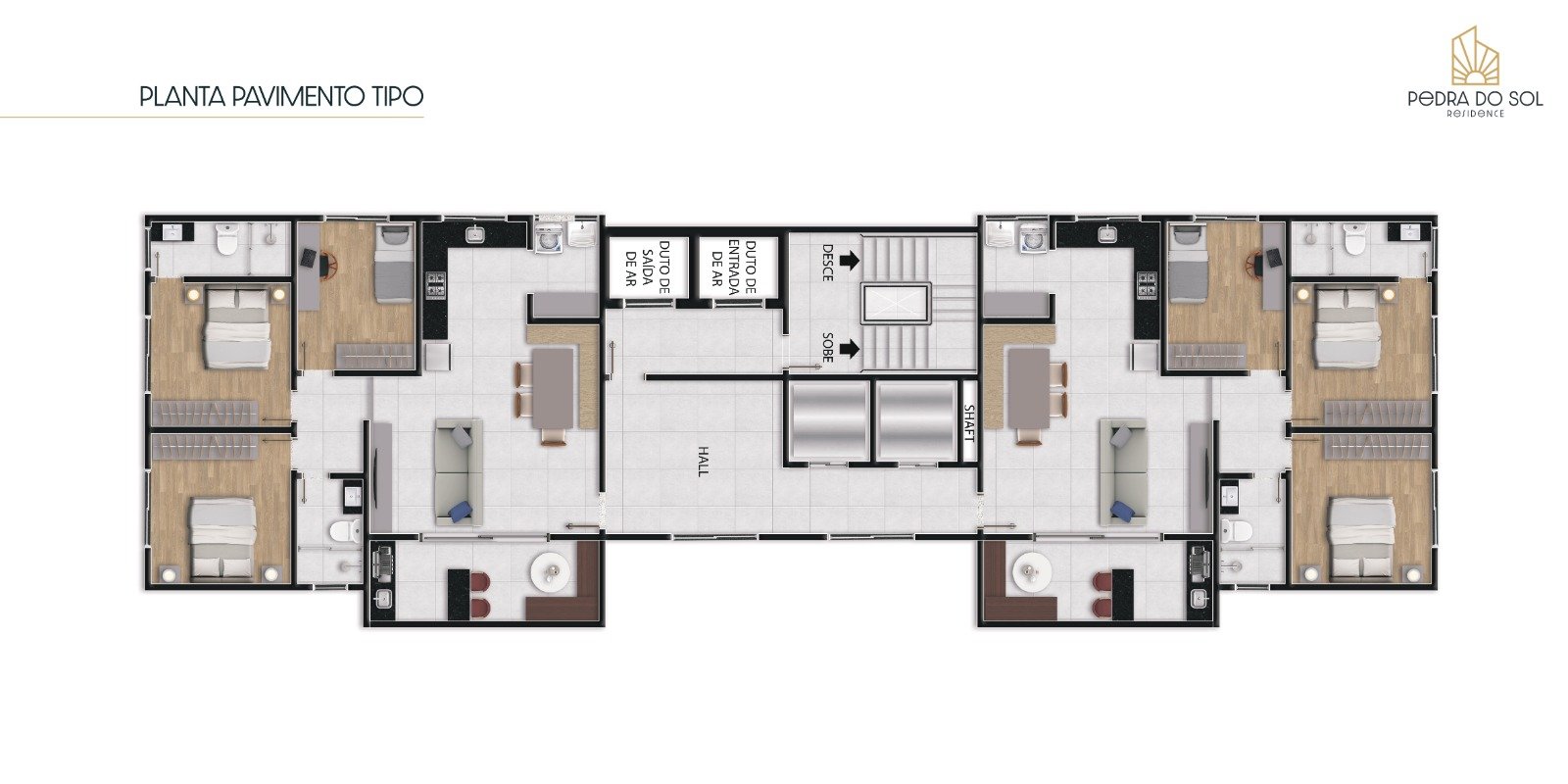 Revenda Imóveis MG - Residencial Pedra do Sol 3 Quartos Coração de Contagem - Planta 5
