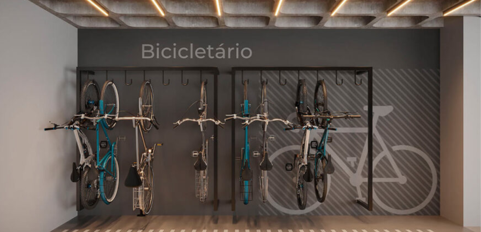 Apartamento 1 e 2 Suítes no Vila da Serra Skyline - Bicicletário