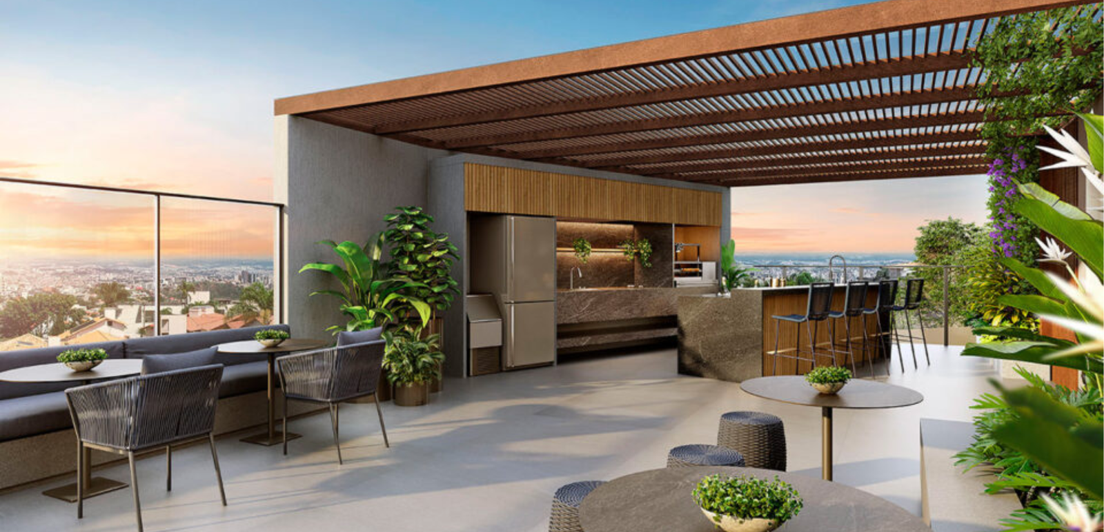 Apartamento 1 e 2 Suítes no Vila da Serra Skyline - Churrasqueira