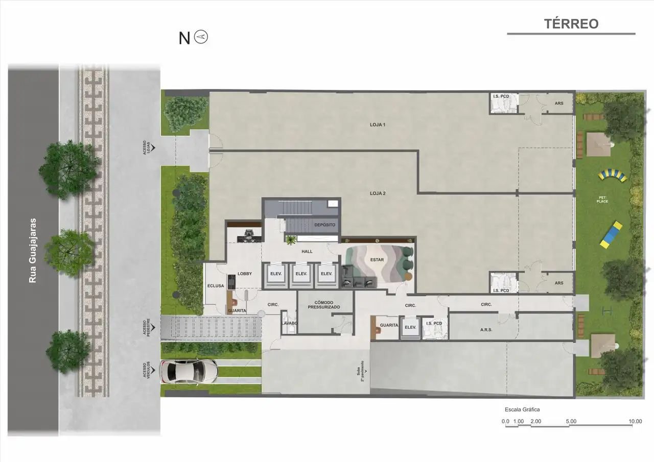 Revenda Imóveis MG -Apartamento Studio no Lourdes - Carbon - Planta 1