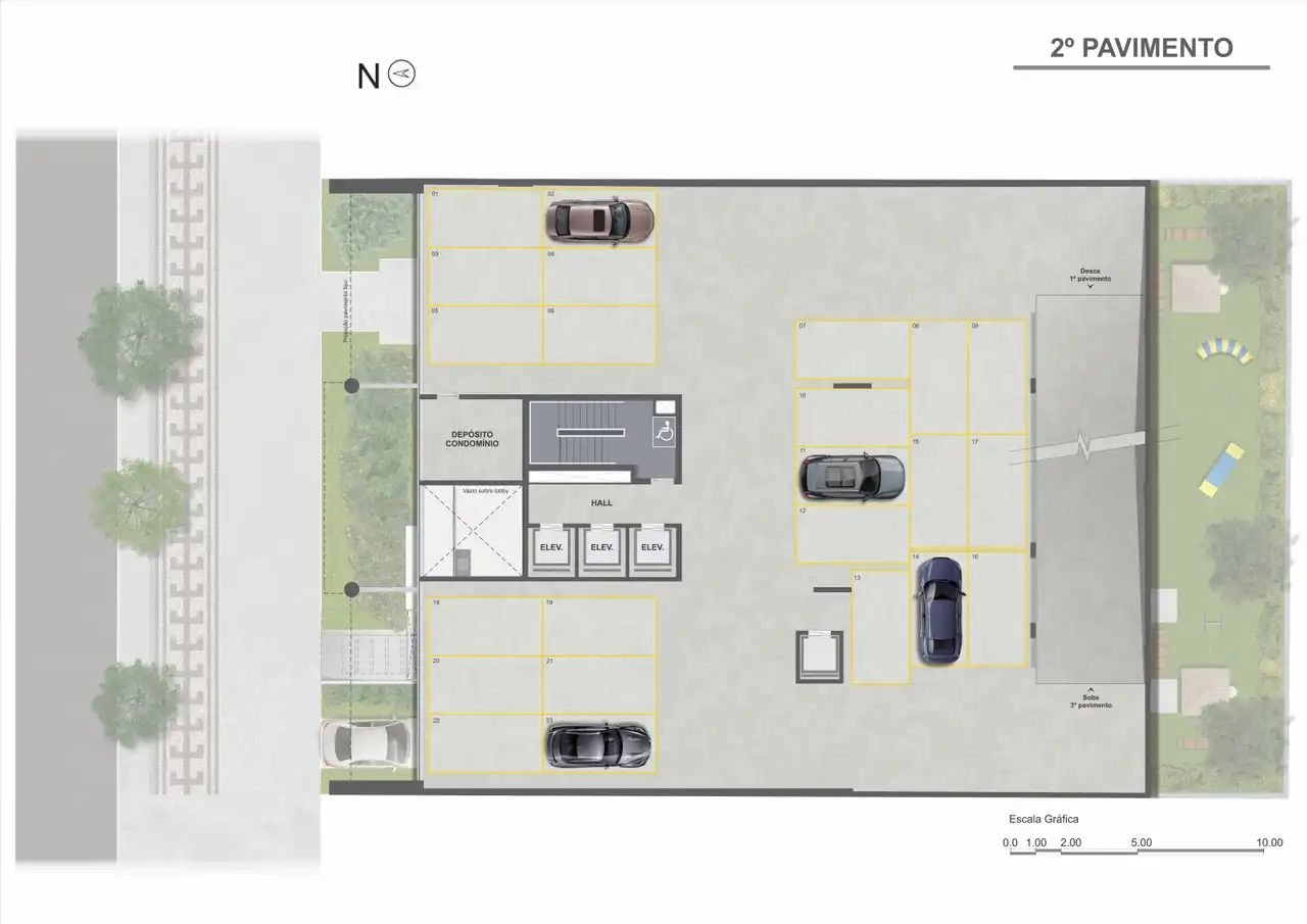 Revenda Imóveis MG -Apartamento Studio no Lourdes - Carbon - Planta 2