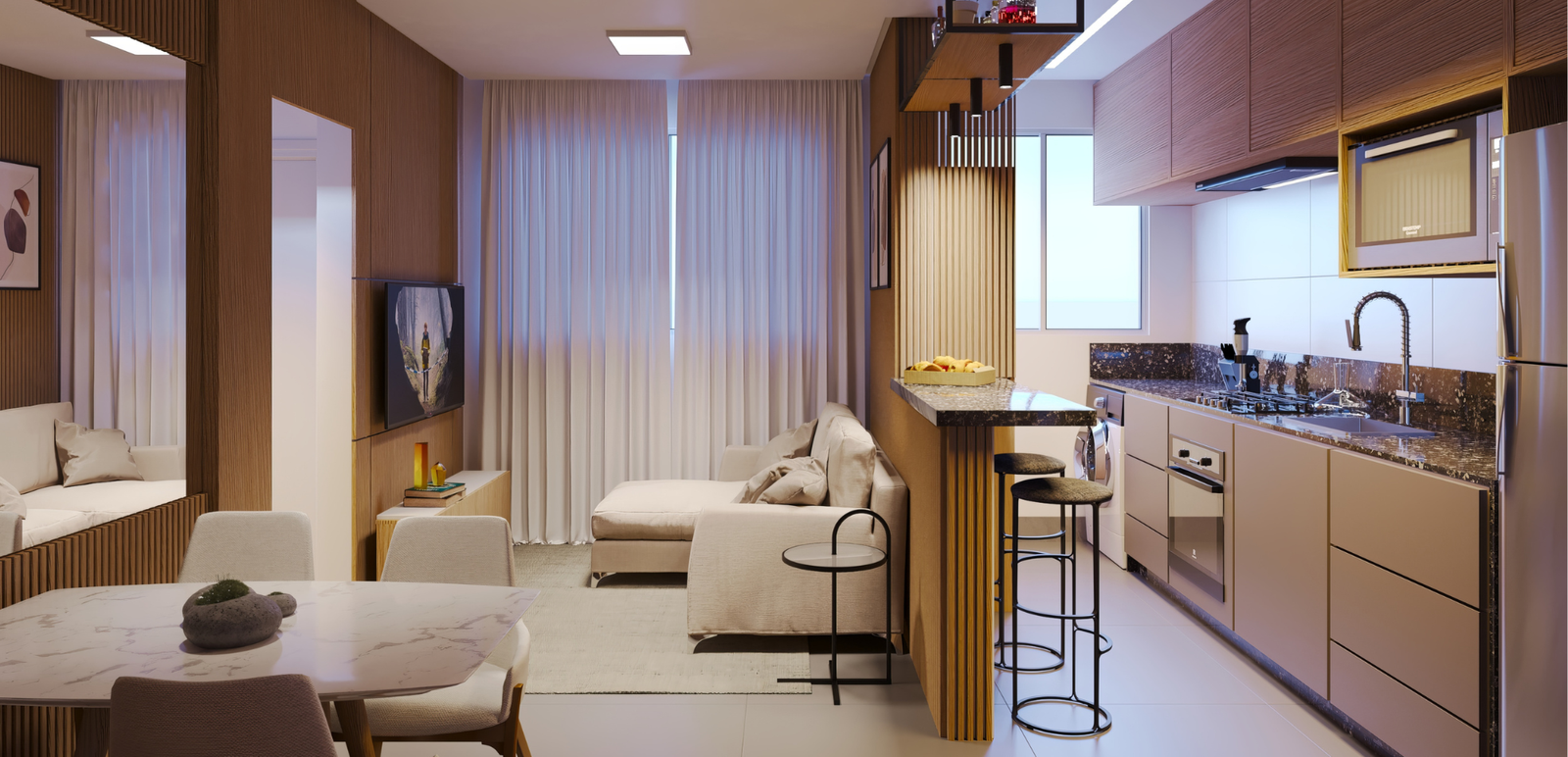 Revenda Imoveis MG - Apartamento 2 quartos no Barreiro em Belo Horizonte com lazer completo - Del Plata - SALA_APTO_FINAL_03