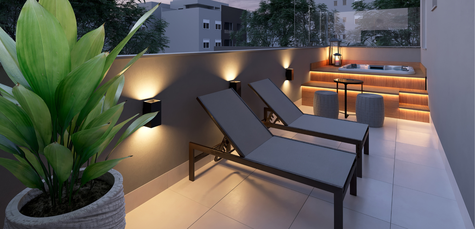 Revenda Imoveis MG - Apartamento 2 quartos no Barreiro em Belo Horizonte com lazer completo - Del Plata - TERRACO_PRIVATIVO_201_FRENTE_QUARTOS