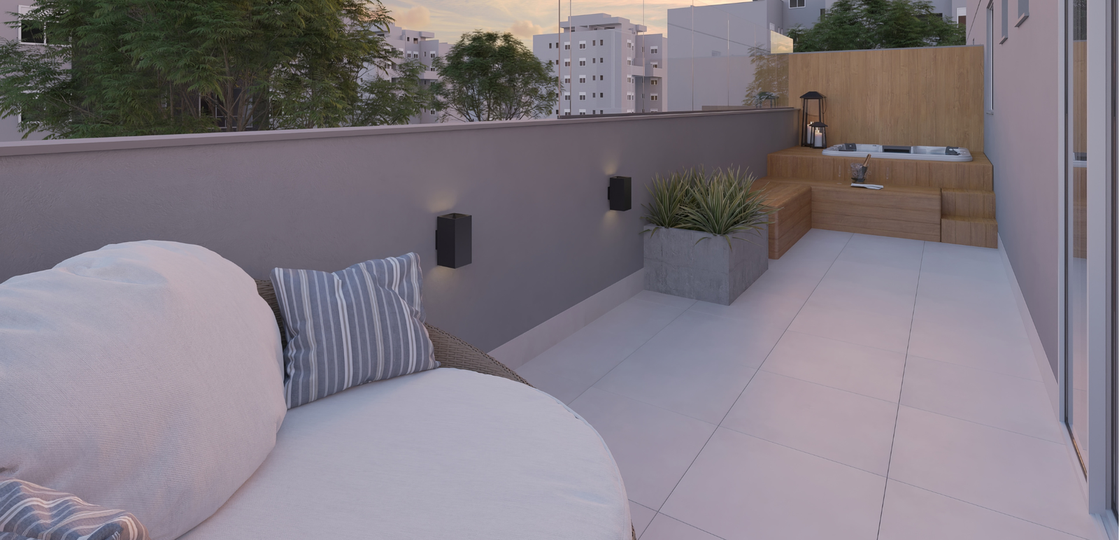 Revenda Imoveis MG - Apartamento 2 quartos no Barreiro em Belo Horizonte com lazer completo - Del Plata - TERRACO_PRIVATIVO_204_FRENTE_QUARTO