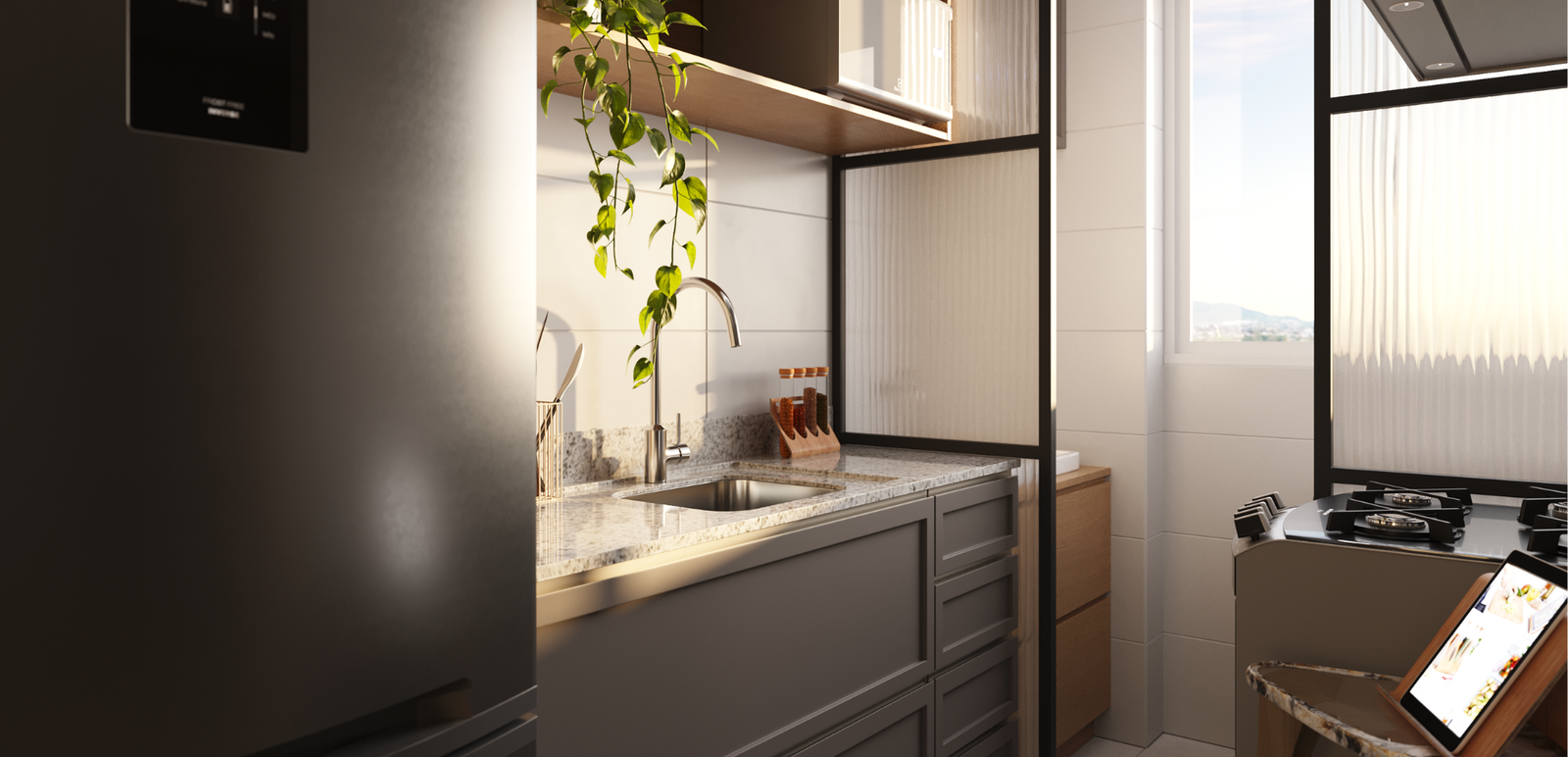 Revenda Imoveis MG - Apartamentos de 2 e 3 Quartos em Santa Luzia - City Garden - Cozinha 3