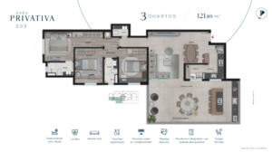 Revenda Imóveis MG - Apartamento 3 Quartos no Serra - ATMO Residence - planta 3
