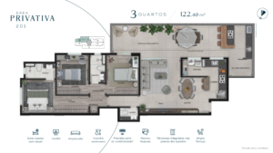 Revenda Imóveis MG - Apartamento 3 Quartos no Serra - ATMO Residence - planta 5