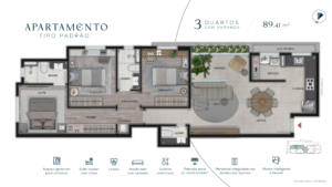 Revenda Imóveis MG - Apartamento 3 Quartos no Serra - ATMO Residence - planta 7