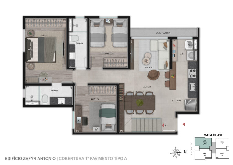 Revenda Imoveis MG - Apartamento 2 e 3 quartos no Serra - Zafyr Antônio de Oliveira - planta 2