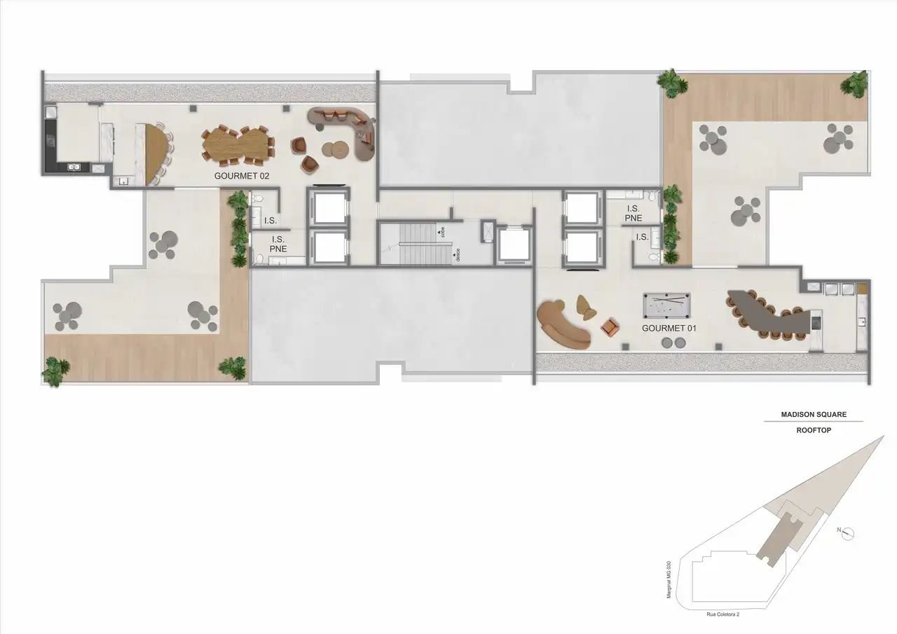 Revenda Imoveis MG - Apartamento de 1 e 2 quartos no Vila Castela (Nova Lima) – Madison Square - Rooftop