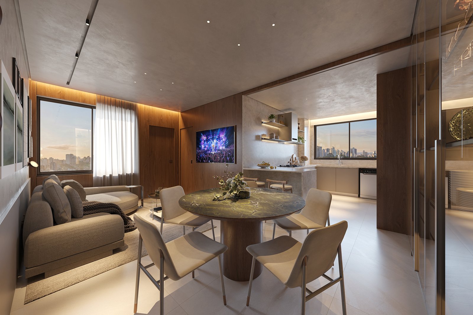 REVENDA IMÓVEIS MG - EDGE Belo Horizonte Studios, Apartamentos de 1 e 2 Suítes na Região da Contorno_APARTAMENTO_SALA_baixa