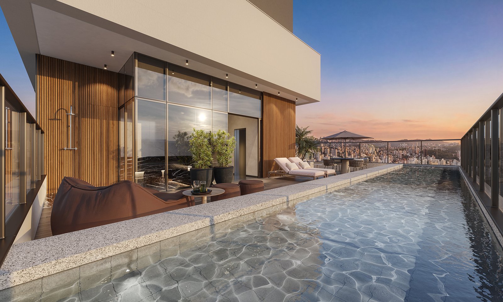 REVENDA IMÓVEIS MG - EDGE Belo Horizonte Studios, Apartamentos de 1 e 2 Suítes na Região da Contorno_PISCINA_baixa