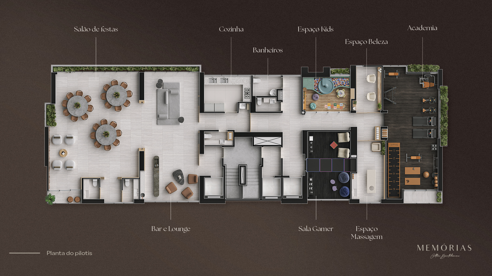 Memórias Gilton Bartolomeu Apartamento 4 Suítes em Lourdes BH_Pilotis-Legenda
