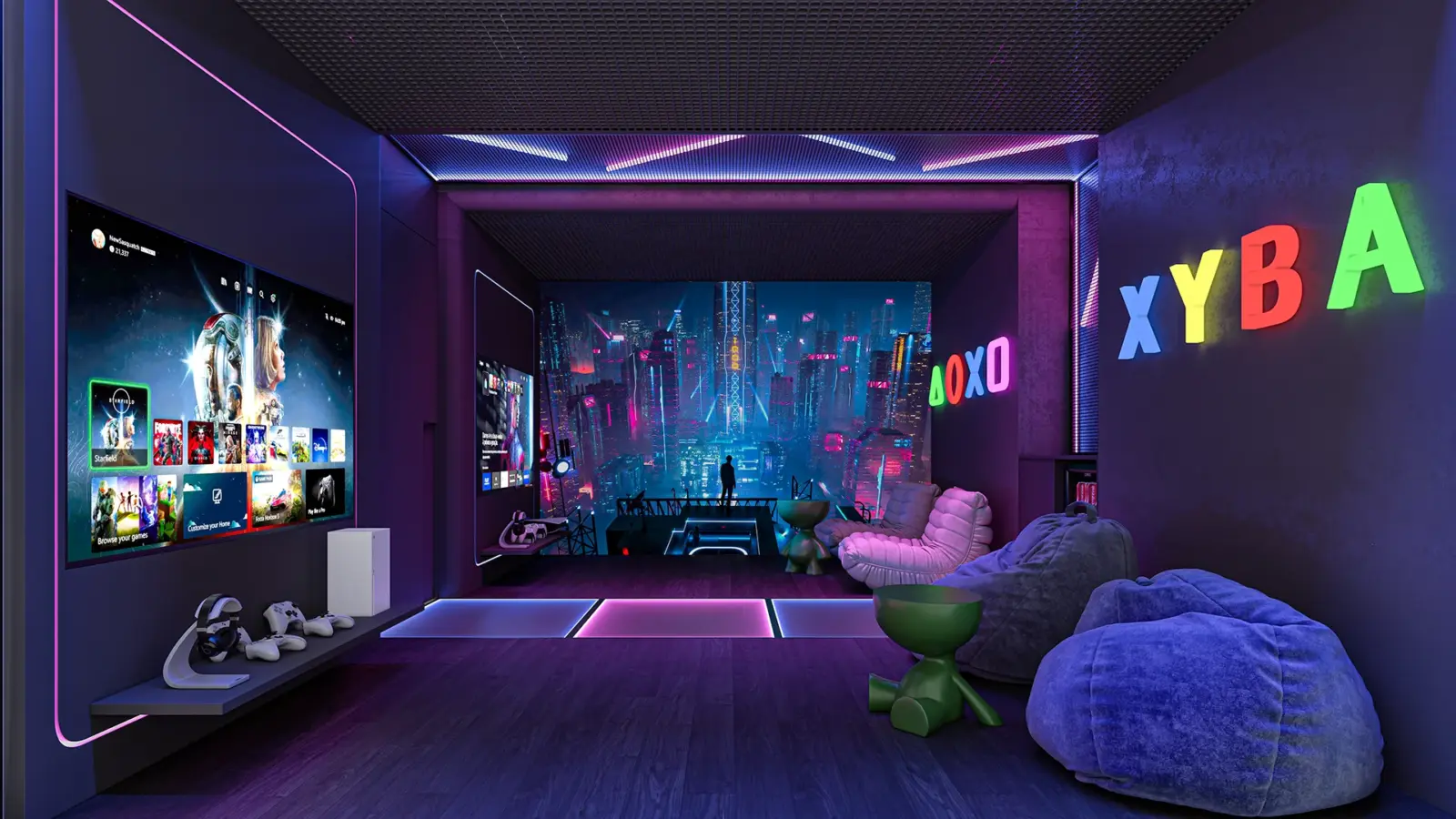 Memórias Gilton Bartolomeu Apartamento 4 Suítes em Lourdes BH_Sala-Gamer-