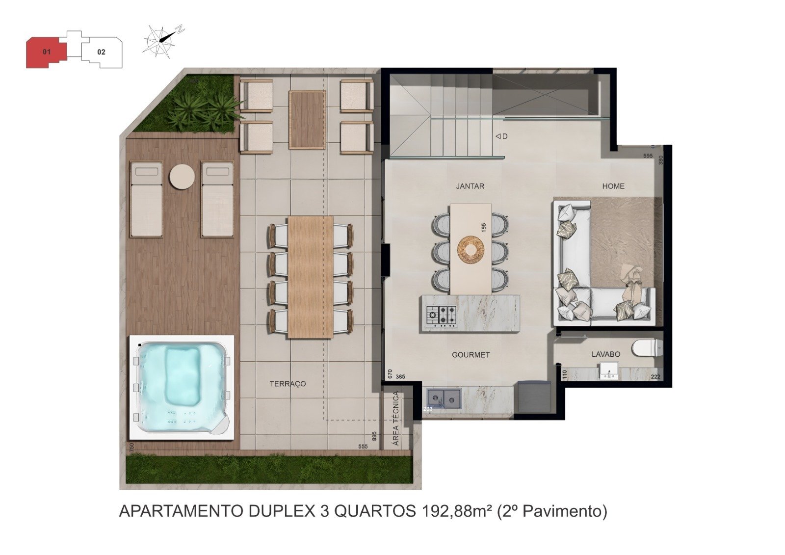TAJ Residence Castelo Apartamentos de 3 Quartos em BH - DUPLEX 2 PAV