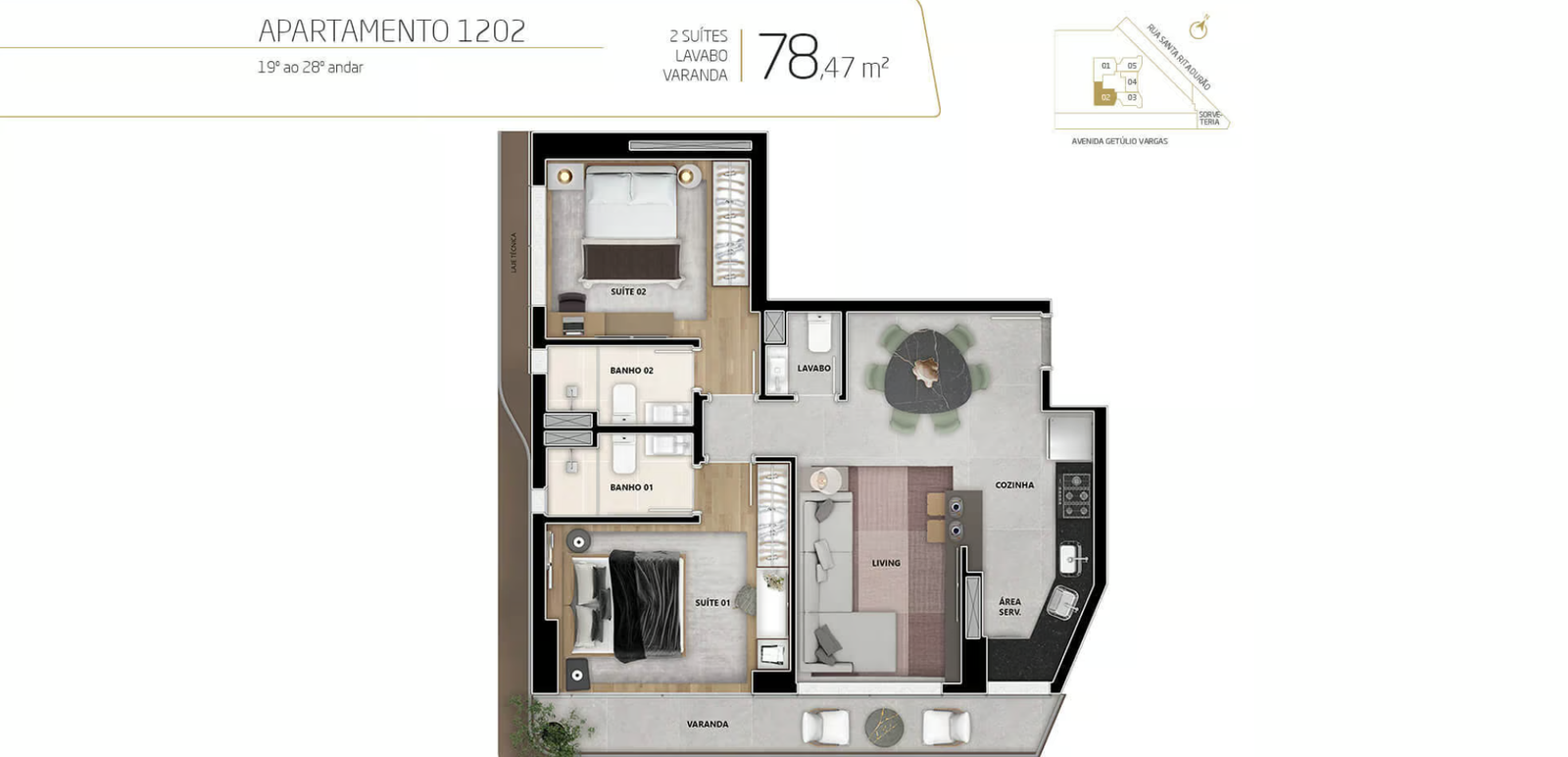 Apartamento 1 e 2 quartos Savassi by Pininfarina - Revenda Imóveis MG - 37