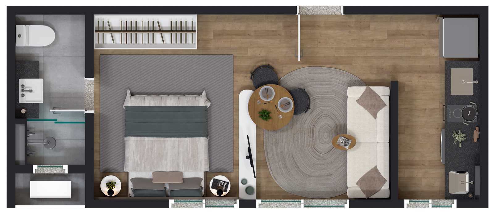 Apartamentos 2 quartos no Nova Suíça, BH Quasar Residence CAM03-STUDIO_R01
