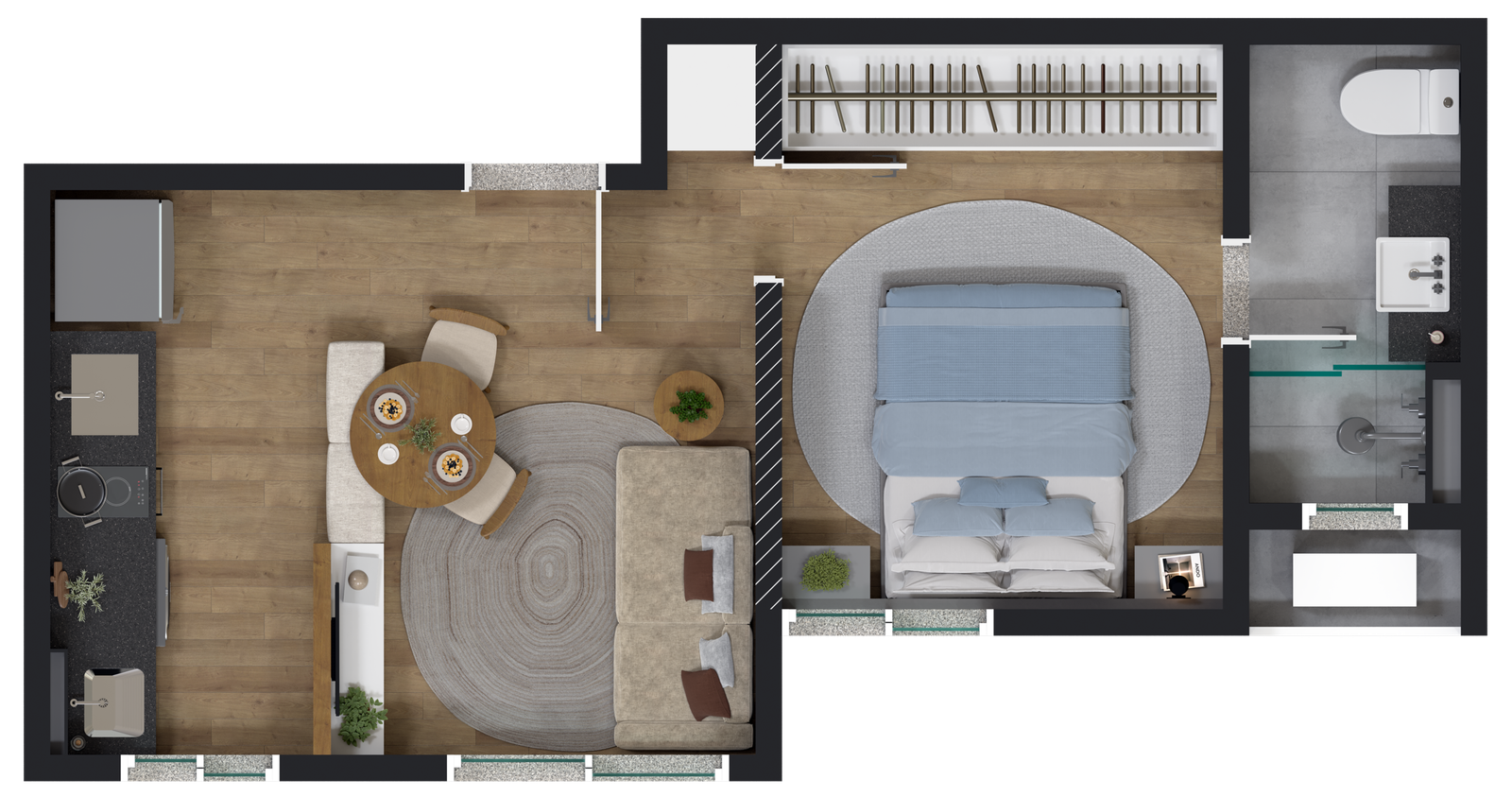 Apartamentos 2 quartos no Nova Suíça, BH Quasar Residence CAM04-APTO 1QT_R01