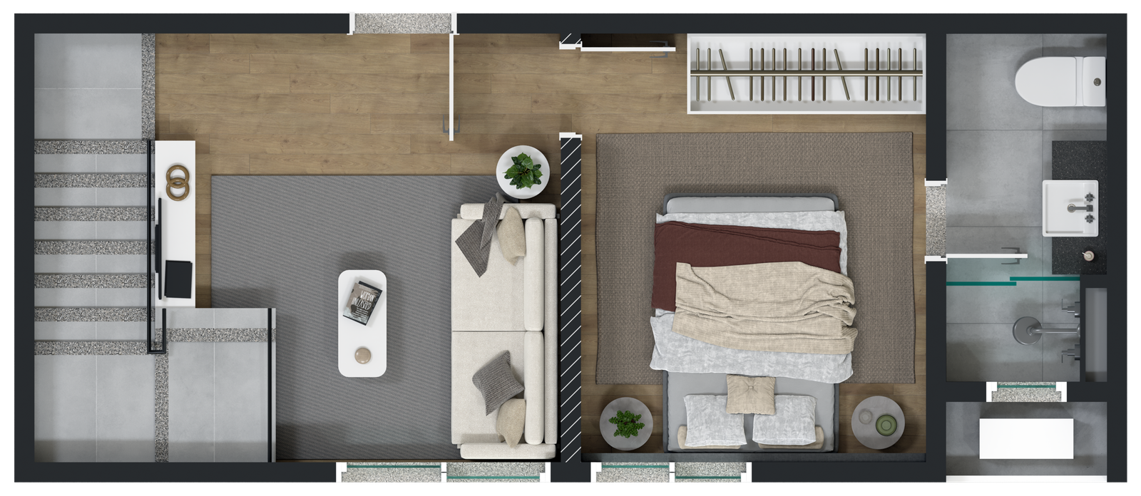 Apartamentos 2 quartos no Nova Suíça, BH Quasar Residence CAM06-APTO DUPLEX_1 PAV_R01