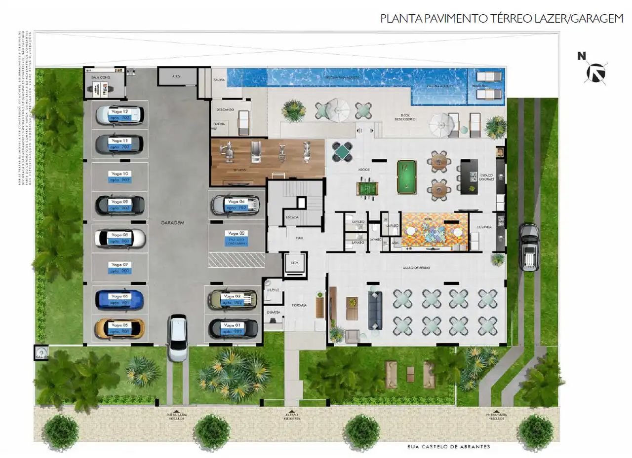 Apartamentos de 4 quartos à venda no Castelo, BH Ed. Évora Pilotis